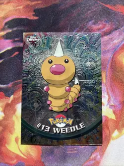 Pokemon Card Weedle #13 2000 Topps TV Animation Chrome Series 1 Holo Foil NM Red - Image 1