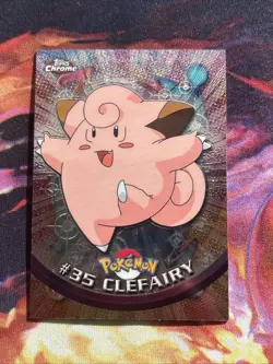 Pokemon #35 Clefairy Card Foil Holo Topps Chrome 2000 TV Animation Series 1 - Image 1