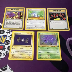 1st edition Pokemon TCG Vintage Lot Of 5 Cards team rocket NM-LP - Image 1