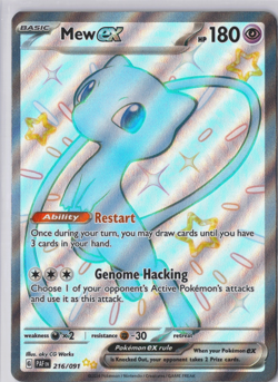 Mew ex 216/091 FULL ART Paldean Fates (PAF) Shiny Ultra Rare Pokemon TCG Card NM - Image 1