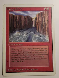Raging River Unlimited MtG Magic the Gathering Red Enchantment 1993 - Image 1