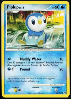 Piplup 85/127 Common Platinum Pokemon Card - Image 1