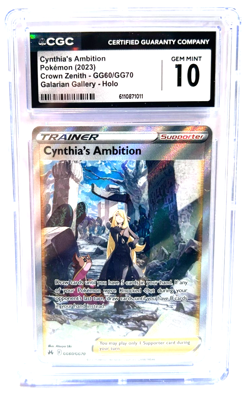 2023 POKEMON GEM MINT CYNTHIA'S AMBITION # GG60/GG70 HOLO GRADE 10 AWESOME ! - Image 1