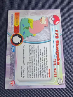 1999 Topps Pokemon TV Animation Series 1 Slowpoke #79 Blue Logo Non Holo - Image 2