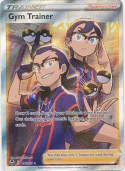 Gym Trainer Full Art 191/195 Ultra Rare Silver Tempest Pokemon TCG - Image 1