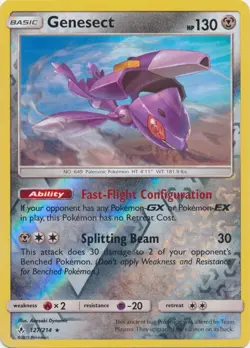Reverse Holo Genesect 127/214 Rare Unbroken Bonds Pokemon TCG - Image 1