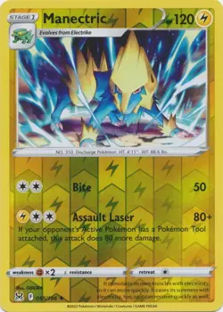 Reverse Holo Manectric 055/196 Lost Origin Rare Pokemon TCG - Image 1