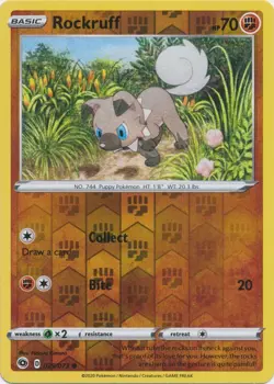 Reverse Holo Rockruff 29/73 Common Champion's Path Pokemon TCG - Image 1