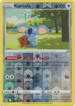 Reverse Holo Komala 149/196 Uncommon Lost Origin Pokemon TCG - Image 1