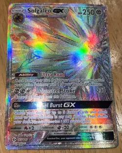 Pokemon Solgaleo GX Full Art Secret Rare Holo SM Base Set 155/149 English - Image 1