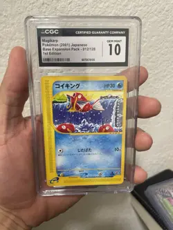 CGC 10 Magikarp 012/128 1st Edition Pokemon Japanese Base Expedition Expansion - Image 1