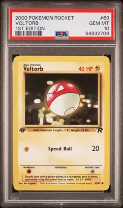 Voltorb- 2000 Team Rocket 🔥 1st Edition PSA 10 🔥 GEM Vintage Pokemon A99 - Image 2