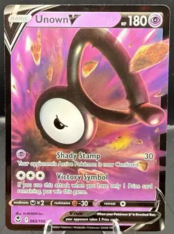 Pokemon Unown V 065/195 Swsh12: Sword & Shield Silver Tempest Ultra Rare Holo - Image 1