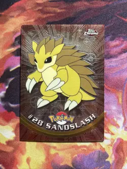 Sandslash #28 Pokemon 2000 Topps Chrome Base HOLO - Image 1