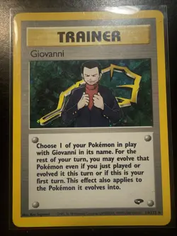 Giovanni 18/132 Unlimited Holo Rare Trainer WotC Pokemon Gym Challenge - Image 1