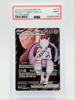 ROCKET'S MEWTWO EX 2025 POKEMON DESTINED RIVALS ULTRA RARE 213/182 PSA 9 Q0004 - Image 1