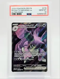 ROCKET'S NIDOKING EX 2025 POKEMON DESTINED RIVALS ULTRA RARE 216 PSA 10 Q0004 - Image 1