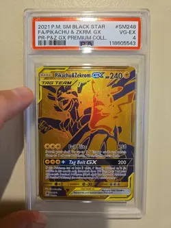 Pokemon Pikachu & Zekrom GX SM248 TAG TEAM Promo Holo PSA 4 - Image 1