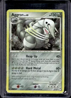 2007 Pokemon Diamond & Pearl Mysterious Treasures Aggron Reverse Holo #1/123 - Image 1