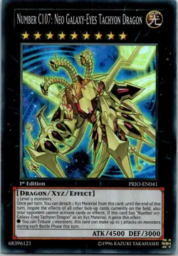 Yugioh Number C107: Neo Galaxy-Eyes Tachyon Dragon PRIO-EN041 1st Edition Super - Image 1