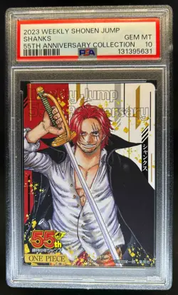 2023 One Piece Japanese Weekly Shonen Jump Shanks 55th Anniversary #NNO PSA 10 - Image 1