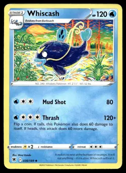Whiscash 36/189 Pokemon Card Astral Radiance Uncommon 120 HP Near Mint GY - Image 1