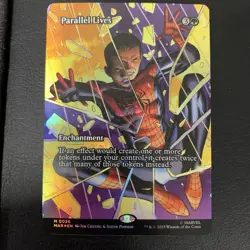 Spider-Man MTG Magic The Gathering Eternal-Legal Borderless Parallel Lives Foil - Image 1
