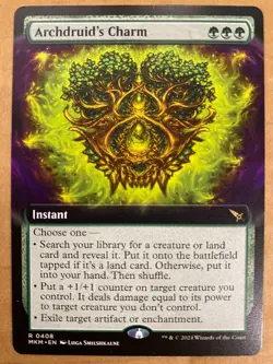 MTG 1x EXTENDED ART Archdruid's Charm 408 Murders at Karlov Manor Magic x1 NM - Image 1