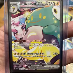 POKEMON TCG IONO'S BELLIBOLT ex 183/159 JOURNEY TOGETHER SIR HOLO NM - Image 1