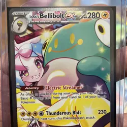 POKEMON TCG IONO'S BELLIBOLT ex 183/159 JOURNEY TOGETHER SIR HOLO NM - Image 3