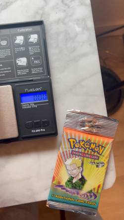 FACTORY SEALED Pokemon Gym Heroes Lt. Surge LONG Booster Pack WOTC 20.87g HeavyU - Image 2