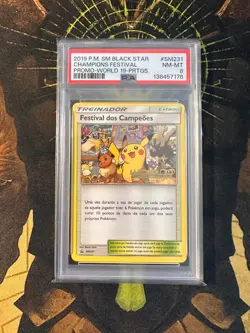 Pokemon Portuguese Champions Festival SM231 Worlds 2019 PSA 8 - Image 1