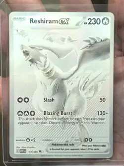 Pokemon TCG Reshiram EX White Flare Mint-Near Mint Card Monochrome 173/086 - Image 2