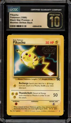 Pokemon Pikachu WB Movie Black Star Promo #4 CGC 10 Pristine - Image 1