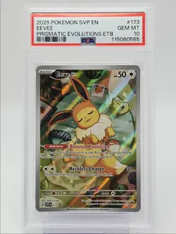 EEVEE 2025 POKEMON PRISMATIC EVOLUTIONS ETB BLACK STAR PROMO #173 PSA 10 Q0004 - Image 1