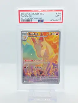 2025 POKEMON DRI EN-DESTINED RIVALS ILLUSTRATION RARE #189 RAPIDASH PSA 9 - Image 1