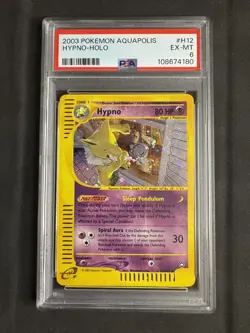 Pokemon Hypno Holo #H12 Aquapolis - Vintage 2003 - PSA 6 - Image 1
