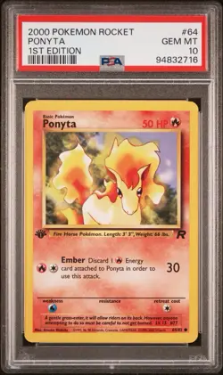 Ponyta - 2000 Team Rocket 🔥 1st Edition PSA 10 🔥 GEM Vintage Pokemon B1 - Image 2