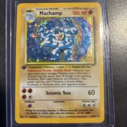Pokemon TCG Machamp Holo Rare 1st Edition Base Set 8/102 - Image 1
