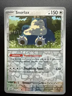 FREE SHIPPING Pokemon Scarlet Violet 151 Reverse Holo 143/165 Snorlax - Image 1