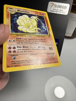 Pokemon Ninetails Holo Rare Base Set 12/102 Unlimited MP 1999 - Image 5