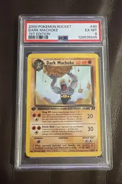 Pokemon Slab PSA 6 Dark Machoke 1st Edition #40 - Image 1