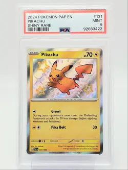 PIKACHU 2024 POKEMON PALDEAN FATES SPECIAL SHINY RARE 131/091 PSA 9 Q0004 - Image 1
