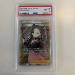💎 PSA 10 GEM MINT 💎 MARNIE Sword & Shield Full Art Holo Pokemon Card 200/202 - Image 1