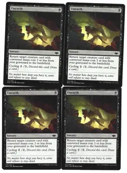 Unearth x4 9/10 NM- Magic M:tG Modern Horizons BMH1U-01 - Image 1