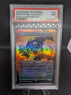 MTG, PSA 9 Blightsteel Colossus Showcase FOIL Double Masters - Image 1