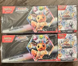 Pokemon Prismatic Evolutions Surprise Box + Booster Bundle Sams Club Sealed (2) - Image 1
