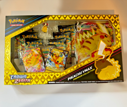 Pokemon Crown Zenith Pikachu VMax Premium Collection Pin Box - 7 packs! 820650851889 - Image 1