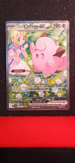 Pokemon TCG Journey Together Lillie's Clefairy EX Card 184/159 NM - Pristine - Image 1