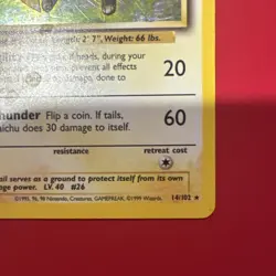 1999 Pokemon Fossil Raichu 14/62 Holo Vintage Near Mint - Image 3